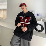 Autumn Men Letter W Patch Sweatshirt Hoodie for Men Oversized Y2k Sweatshirt Korean Fashion Man Clothing Casual Unisex Pullovers aidase-shop