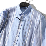 AIDASE  -  Men's Fashion Business Wedding Work Gentleman Cotton Button Point Collar Color Stripe Commuter Long Sleeve Casual Shirt aidase-shop