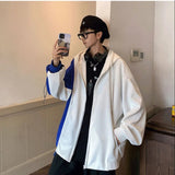 AIDASE  -  Fashion Zipper Pockets Spliced Bandage Hoodies Sweatshirts Men's Clothing Autumn New Loose Korean Tops Casual Sweatshirts aidase-shop