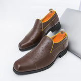 AIDASE  -  British Style Men Business Dress Leather Shoes with Fitted Feet for Spring New Comfortable Non Slip Casual Leather Shoes for Men aidase-shop