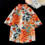 AIDASE  -  Fashion Hawaii Shirt Floral Pattern Trendy Summer Beach Shirts Leightweight Short Sleeve Casual Men Blouses Harajuku Couple Tops aidase-shop