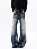 AIDASE  -  American Vintage Waed Distred Men's Jeans Elastic Casual Sle mid Waist Zipper Fly Slim Fit Long Trousers for Men aidase-shop