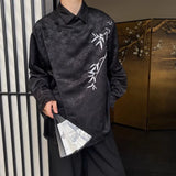 Aidase Autumn High-end Jacquard Embroidered Bamboo Shirt Men's Long-sleeved Niche Buckle Design Retro New Chinese Style Shirt Urban aidase-shop