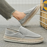 AIDASE  -  Men's Fishing Shoes Slip-On Breathable Beijing Cloth Shoes Driving Casual Lazy Shoes Canvas round Toe Flat Heel Leisure Shoes aidase-shop