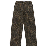 Aidase Vintage Leopard Jeans Men Hip Hop Streetwear Harajuku Hip Hop Baggy Jeans Trousers Retro Denim Pants aidase-shop