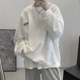 Korean Men Sweatshirts Hip Hop Solid Color Basic O Neck Oversized Pullovers  Autumn Fashion Casual Long Sleeve Tops aidase-shop