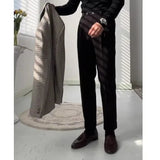 AIDASE  -  New Men's Light Mature British Retro Pants Business Casual Slim Fit Straight Leg Pants Solid Color Versatile Trousers for Men aidase-shop