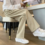 AIDASE  -  Fluid Khaki Trousers for Men Draped Wide Leg Man Suits Pants Formal High Quality Work Wear Tailoring Slacks Thin Casual Fashion aidase-shop