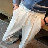 AIDASE  -  Trendy Casual Men's Pants Versatile Fashionable Ins New Model Youth Summer Artistic Trousers Checked Waist Breathable aidase-shop