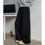 AIDASE  -  Gray American Sweatpants Men Autumn Draped Straight Wide-leg Sports Casual Trousers aidase-shop