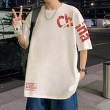 AIDASE  -  Fashion O-Neck Printed Korean Asymmetrical T-Shirt Men's Clothing Summer New Oversized Casual Pullovers All-match Tee Shirt aidase-shop