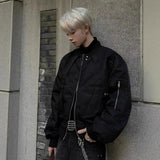 AIDASE  -  Retro American Motorcycle Style Short Baseball Jacket for Men Pilot Fashion Outerwear Trendy Brand Loose Fit Chinese Origin aidase-shop