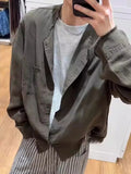 AIDASE  -  American Retro Linen irt Men's Lazy Loose Long Sve Collarl Design Sensation Cleanfit Top Sun Protection Casual Sle aidase-shop