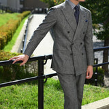 AIDASE  -  Classic Business Men's Suit Wedding Suits Comfort 2-Pieces Stripe Tailor-Made Groom Groomsman Formal Occasions Size Customized aidase-shop