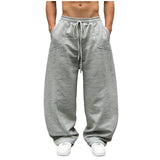 AIDASE  -  Men'S Sporty Versatile Wide Leg Casual Sweatpants Mens Comfortable Quick Drying Elastic High Waist Trousers With Pockets aidase-shop