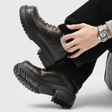 AIDASE  -  Men's Big Head Derby Shoes Business Casual Leather Shoes All-Match Summer New Fashion Casual Thick Bottom Shoes aidase-shop