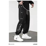 AIDASE  -  Cashew Flower Placket Pants Durable Colorfast No Pilling Hong Kong Style Drawstring Leisure Trendy American aidase-shop