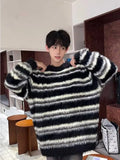 Aidase American Retro Striped Sweater Men Trendy Loose Slouchy High Street Fashion Kintted Harajuku Chic Handsome Warm Autumn Winter aidase-shop