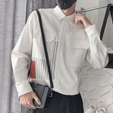 Aidase Striped Patchwork Handsome Shirt Men's New Fashionable Casual Long Sleeved Shirt Trendy Thin Top