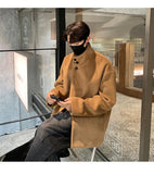 AIDASE  -  Fall and Winter New High-neck Wool Jacket, Thickened and Warm Solid Color Men's Coat, Stylish and Versatile Windproof Coat. aidase-shop