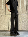 AIDASE  -  Bla Slim Fit Ice Silk West Pants Knife  Drapey Casual Summer Thin Straight Leg Trousers for Men Faionable Straight Cut aidase-shop