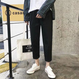 AIDASE  -  Men's Trendy Brand Hong Kong Style Straight Pants Trendy and Versatile Loose Casual Summer Thin Style Nine-point Wide Legs aidase-shop