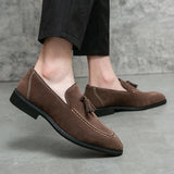 AIDASE  -  Classic Men Fringed Shoes PU Black Brown European-style Casual Comfortable Business-friendly Loafers Gentleman's Shoes Men aidase-shop