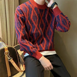 Aidase Thick Men's Knit Sweater Long Sleeve Loose Fit Knitwear Harajuku Original Vintage Clothing Deals Y2k Casual Pullovers Male