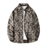 AIDASE  -  Lapel Collar Casual Shirt Jacket Retro Plaid Tie-dye Men's Cotton Shirt Coat Long Sleeve Casual Single Breasted 5Colors aidase-shop