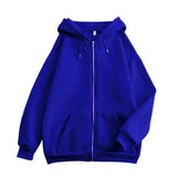 AIDASE  -  Unisex Hooded Sweatshirts Zippered Solid Color Sweatshirts Loose Trendy Couple Hoodie Jackets Comfortable Hoodies for Men aidase-shop