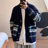 Aidase Black Knitted Sweaters for Men White Man Clothes V Neck Cardigan Argyle Graphic Sheap Cigaret Ugly Fashion 2024 Elegant Classic aidase-shop