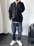 Spring New Light Luxury Fashion Cardigan Men Knitted Sweater Round Neck Jacket Loose Sweater Coat Boutique DressSimpleStyle aidase-shop