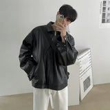 AIDASE  -  Leather Jacket Men's Spring New Trend Korean Autumn PU Leather Casual Baseball Uniform aidase-shop