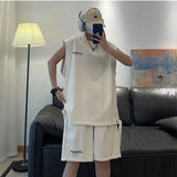 AIDASE  -  Sleeveless Sports Suit Men's Spring and Summer New Loose Trend Korean Couple Vest T-shirt Casual Two-piece Set aidase-shop