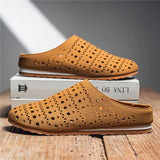 AIDASE  -  Half Slippers Outdoor High Quality Anti-slip Men Leisure Shoes Summer Mesh Breathable Soft Comfortable Flat-bottomed Slippers aidase-shop