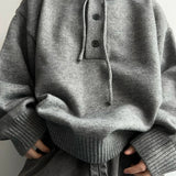 AIDASE  -  American Retro Casual V-ne Knitted Sweater Men Pure Color Outerwear Autumn Winter New Sle Loose Fit Long Sve Coat aidase-shop