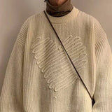 AIDASE  -  Casual Men Knitwear Sweater Square Block Jacquard Patchwork Design Long Sleeve Round Neck Solid Color Pullovers 21E7644 aidase-shop