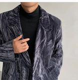 AIDASE  -  Spring Autumn New Men's Tide Korean Style Velvet Long Sleeve Blazer Niche Chic Casual Padded Shoulder Suit-Coats Ins W10344 aidase-shop