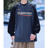 AIDASE  -  Spring Trendy Men Sweatshirt Letter Crewneck Patchwork Casual Party Top Outdoor Streetwear college aidase-shop