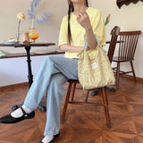 AIDASE  -  Small Floral Shoulder Canvas Bag Spring and Summer Fresh Thin Tote Bag Large Capacity Holiday Beach Bag Luxury Handbag aidase-shop
