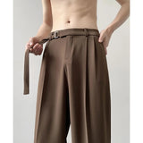 AIDASE  -  Premium Coffee Drape Suit Pants Men Spring Fashion High-end High Waist Straight Loose Casual Trousers Japanese Streetwear aidase-shop