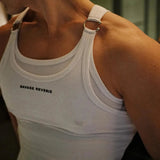 AIDASE  -  Summer New Men's Solid Color Sports Vest Retro Fashion Trendy Street Slim Fit Casual Breathable Simple Niche Men's Top aidase-shop