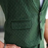 AIDASE  -  Fashionable Mens Textured Suit Jackets Sleeveless Button-up V Neck Lapel Waistcoats Men Spring Fall Casual Slim Fit Vest Jacket aidase-shop