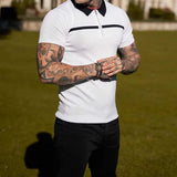 AIDASE  -  Fashion Lapel Zipper Spliced Korean Short Sleeve T-Shirt Mens Clothing Summer New Slim Casual Tops All-match Tee Shirt aidase-shop