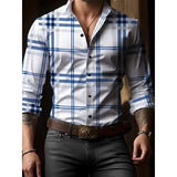 AIDASE  -  New Casual Digital Printing Plaid Men's Long-Sleeved Shirt aidase-shop