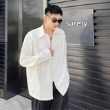 AIDASE  -  Men's Long Sleeves Shirts New Korean Solid Color Trendy Casual Shoulder Pads Zipper Design Male Loose Shirts Spring aidase-shop