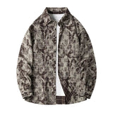 AIDASE  -  Lapel Collar Casual Shirt Jacket Retro Plaid Tie-dye Men's Cotton Shirt Coat Long Sleeve Casual Single Breasted 5Colors aidase-shop