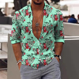AIDASE  -  Chest Pocket Formal Dress Men'S Shirt Men Long Sleeve Winter Casual Printed Shirts Fashion Top Blouse Man Clothing Camisas aidase-shop