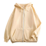 AIDASE  -  Unisex Hooded Sweatshirts Zippered Solid Color Sweatshirts Loose Trendy Couple Hoodie Jackets Hoodie for Men plus Size aidase-shop
