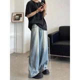 AIDASE  -  Hong Kong Style Wide-leg Jeans for Men in Spring Autumn New Style Loose-fitting Trendy Pants aidase-shop